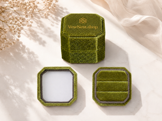 Velvet Double Slot Ring Box