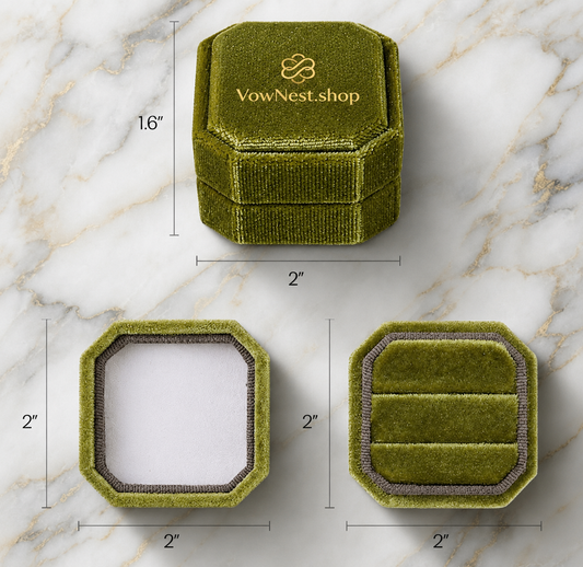 Velvet Double Slot Ring Box