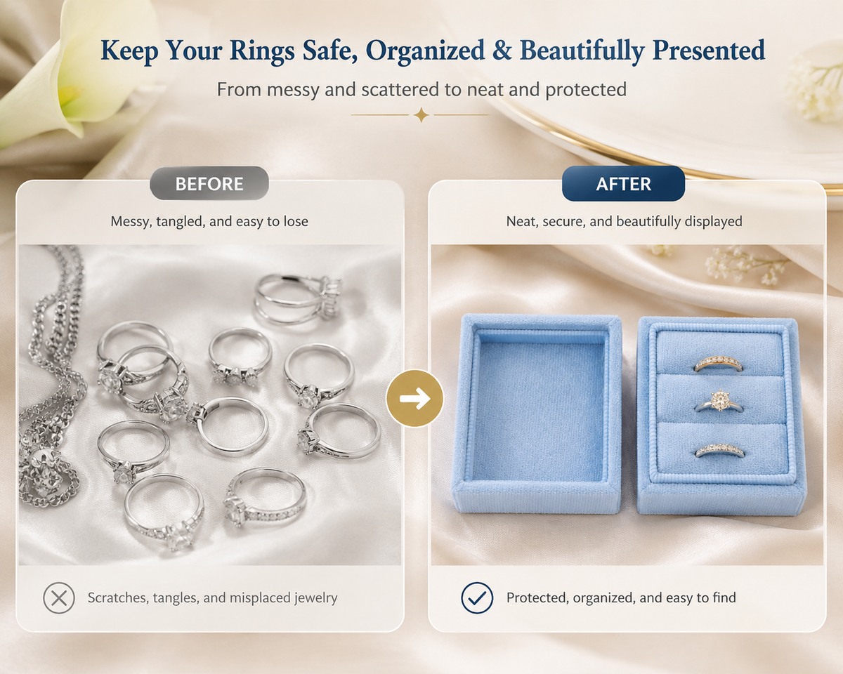 Velvet Square Proposal Ring Box