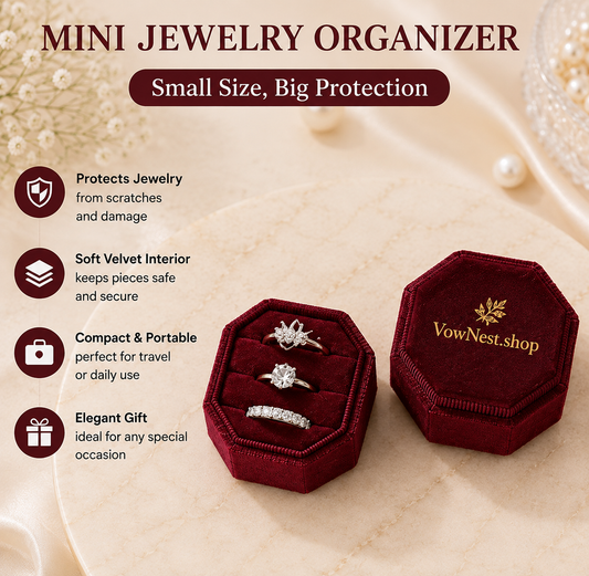 Octagon Velvet Wedding Ring Box