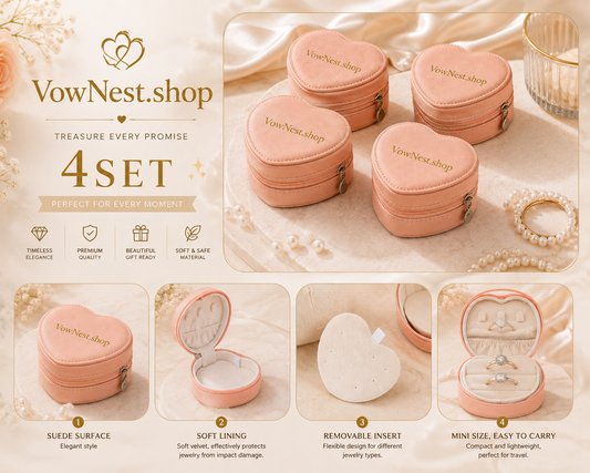 4Pcs Mini Heart Jewelry Organizer