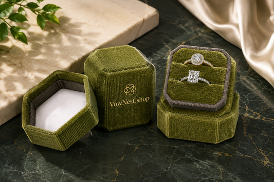 Velvet Double Slot Ring Box