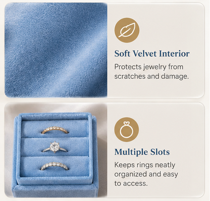 Velvet Square Proposal Ring Box