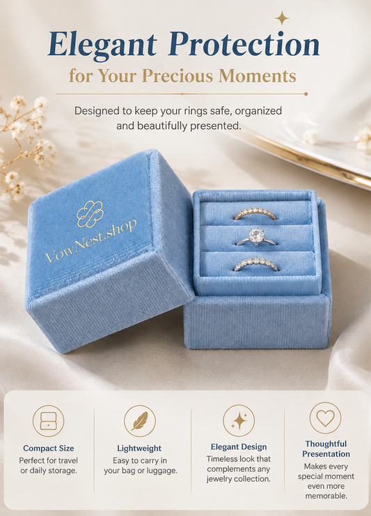 Velvet Square Proposal Ring Box