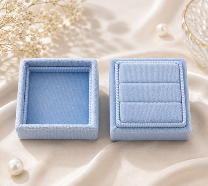 Velvet Square Proposal Ring Box