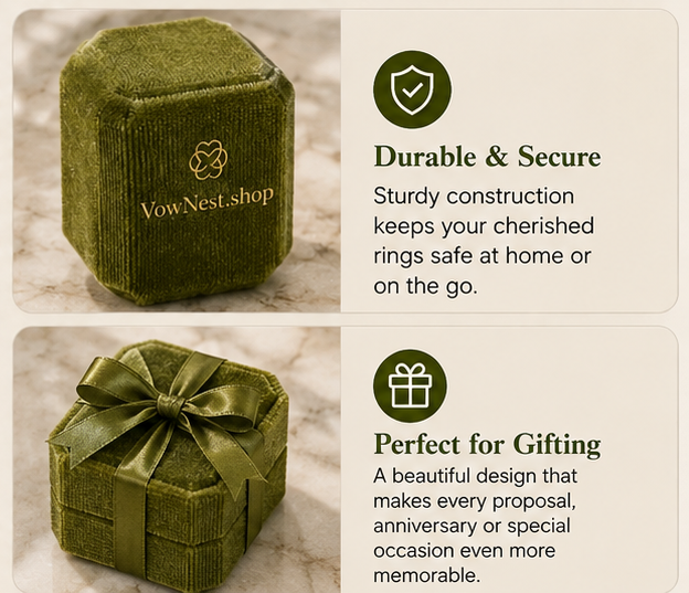 Velvet Double Slot Ring Box