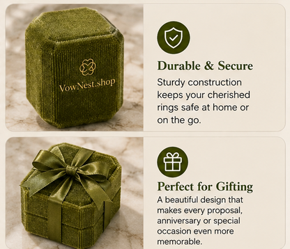 Velvet Double Slot Ring Box