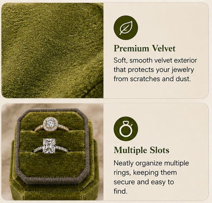 Velvet Double Slot Ring Box
