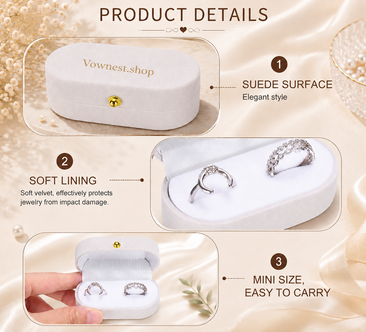 Velvet Mini Travel Jewelry Case
