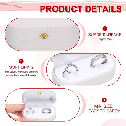 Unique Bargains Velvet Small Travel Jewelry Case Mini Ring Holder Organizer Grey