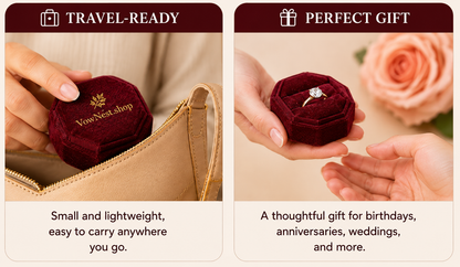 Octagon Velvet Wedding Ring Box