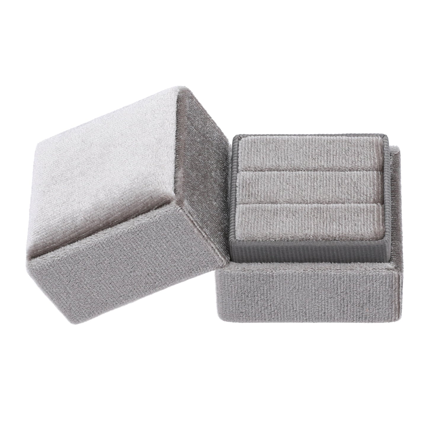 Unique Bargains Velvet Square Ring Box Storage for Proposal Light Blue