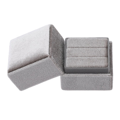 Unique Bargains Velvet Square Ring Box Storage for Proposal Light Blue