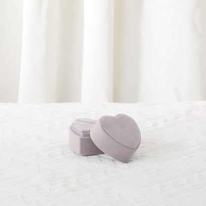 Unique Bargains Velvet Ring Box Jewelry Storage Holder Gray
